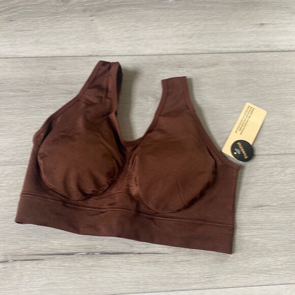 Truekind® Everyday Throw-on Wireless Bralette - Chocolate, Various Sizes, NWT - Picture 3 of 6